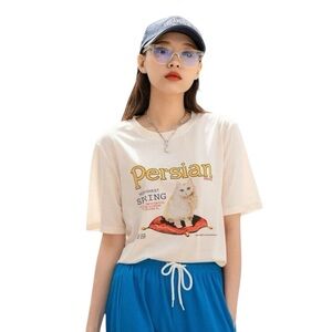🔃Persian Cat Crew Neck Short Sleeve Tee Shirt